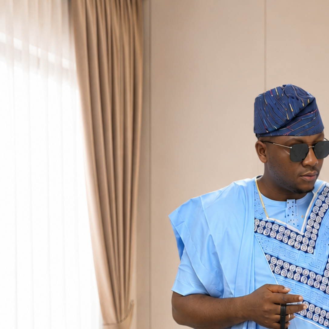 sky blue Agbada design